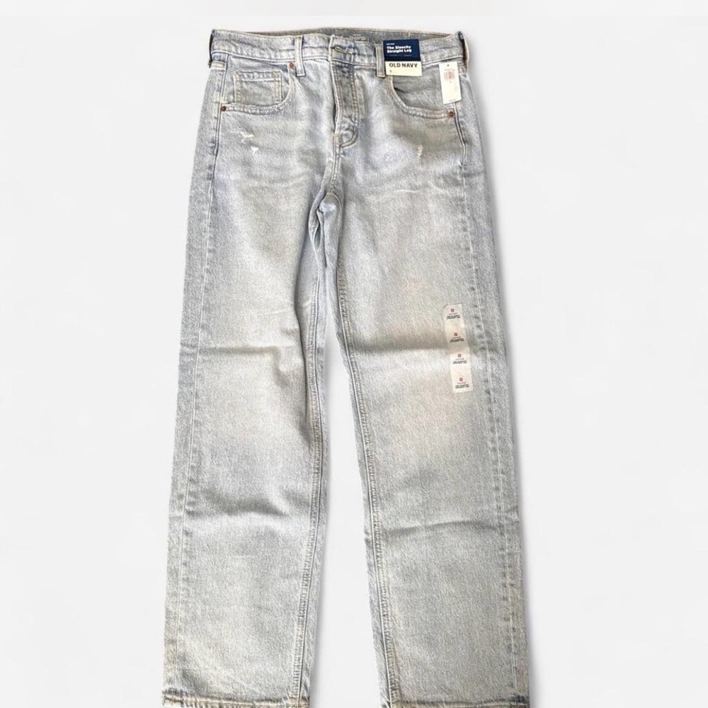 NWT Old Navy light wash slouchy straight leg jeans